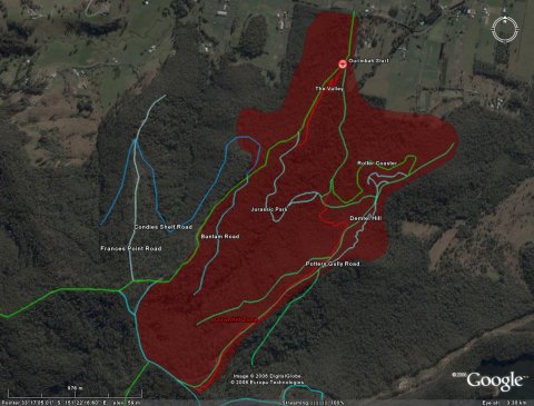 Ourimbah in Google Earth - Downhill